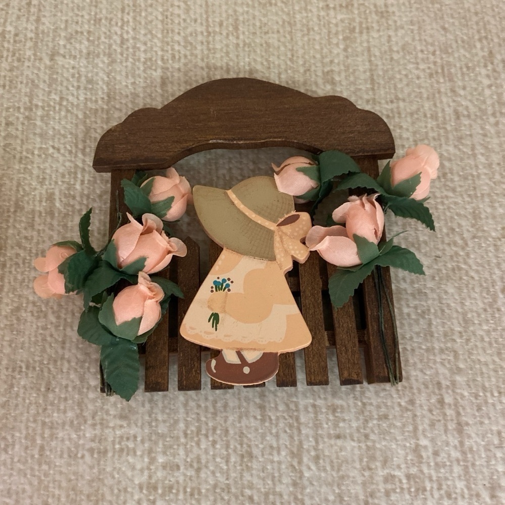 Vintage Country Cottage Peach Rose Floral Home Decor - Picture 3 of 6